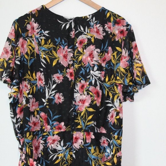 Lane Bryant Textured Floral Midi Maxi Maxi Dress Tie Belt Plus Size 26 H13023 - Picture 9 of 12